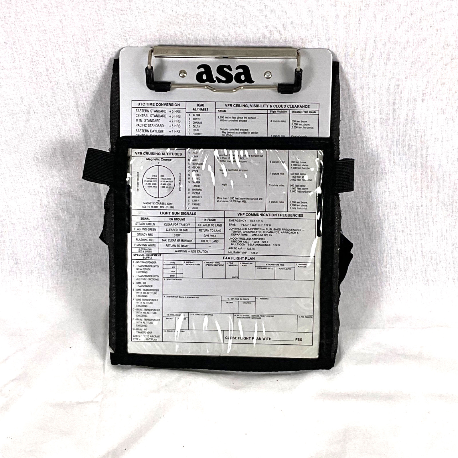 VFR IFR PILOT ASA METAL CLIPBOARD KNEEBOARD APPROX 6.5W X 9.5H