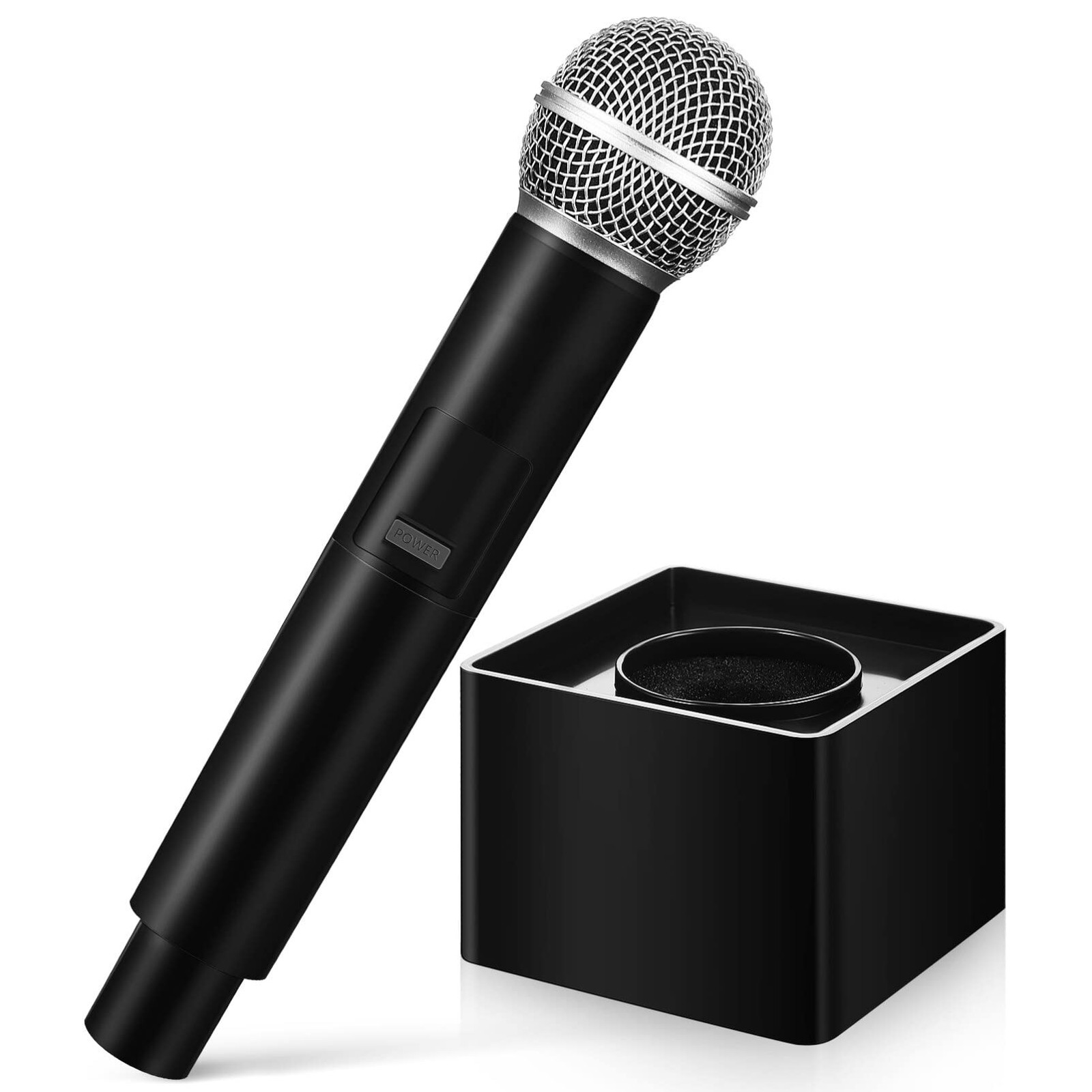 Fake Microphone Prop with Flag Station Plastic Simulate Mic for Karaoke Fun