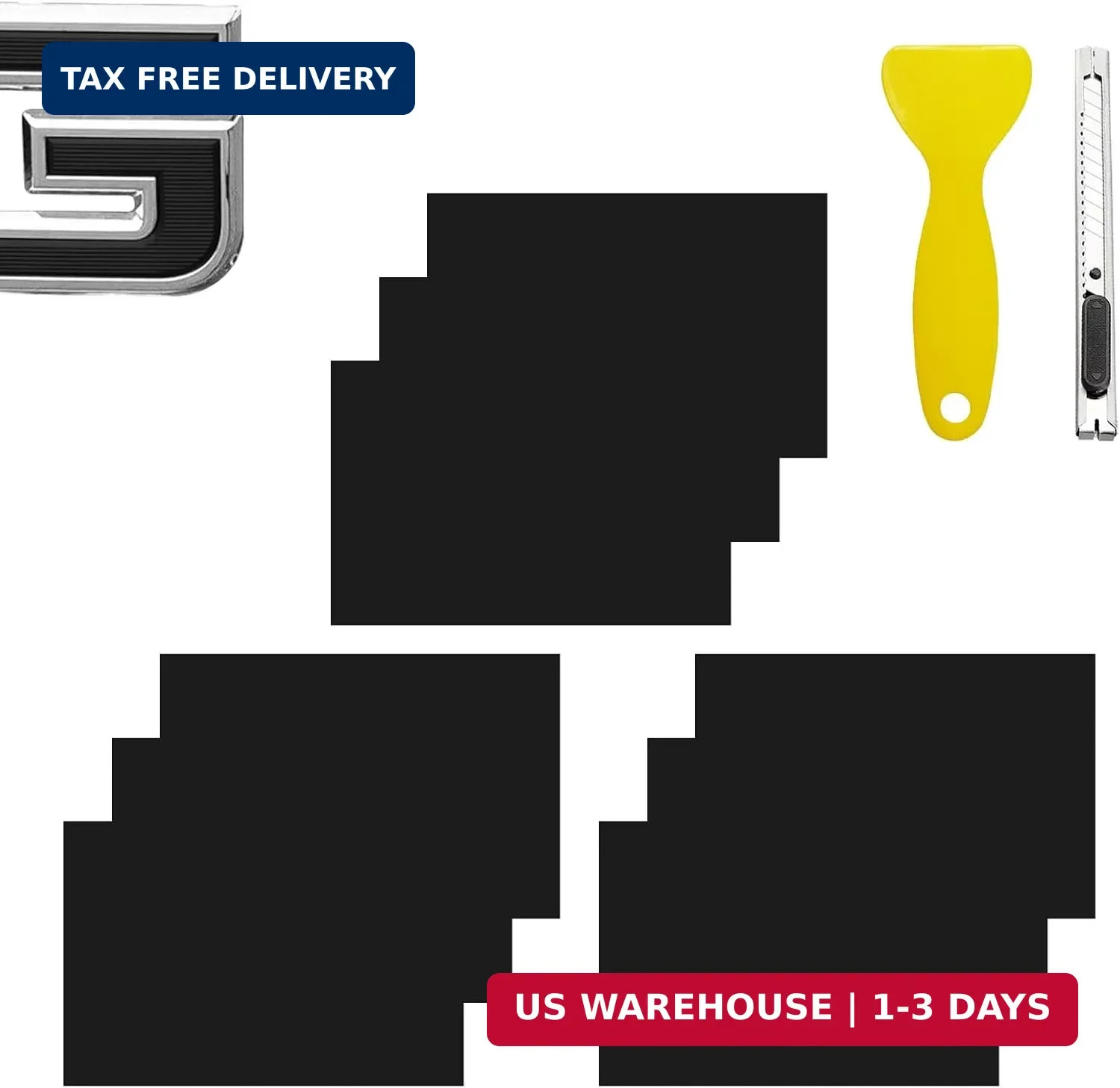 Compatible with Bowtie Emblem Wrap Kit GMC Logo Overlay Vinyl Wrap with Squeegee