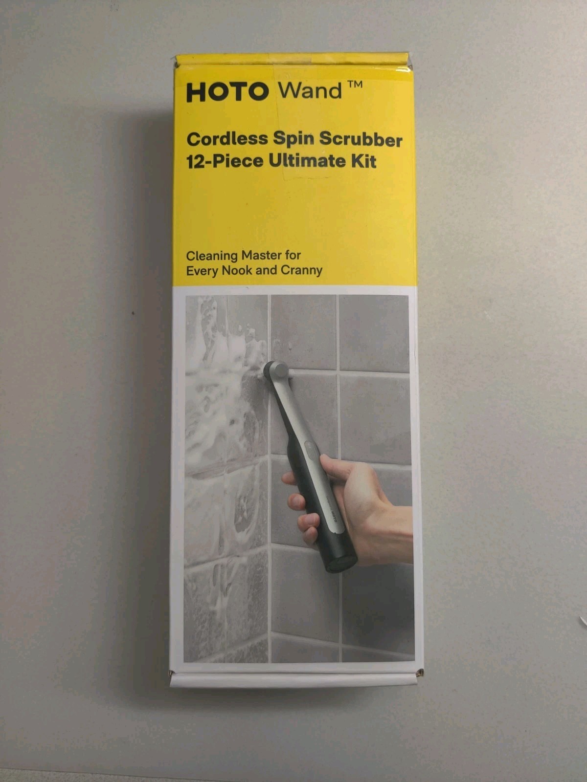 HOTO Wand Cordless Spin Scrubber, Electric Rechargeble Grout Cleaning Brush