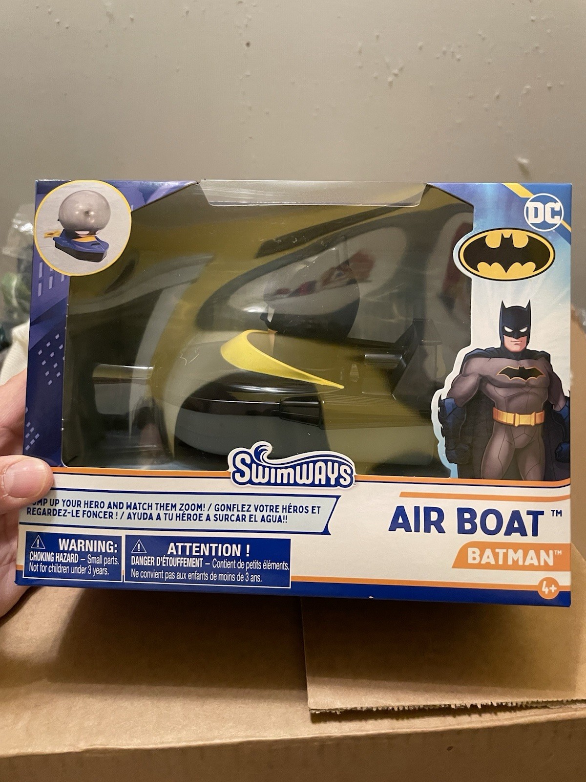 Batman Air Boat – Black & Yellow | New in Box | DC Swimways