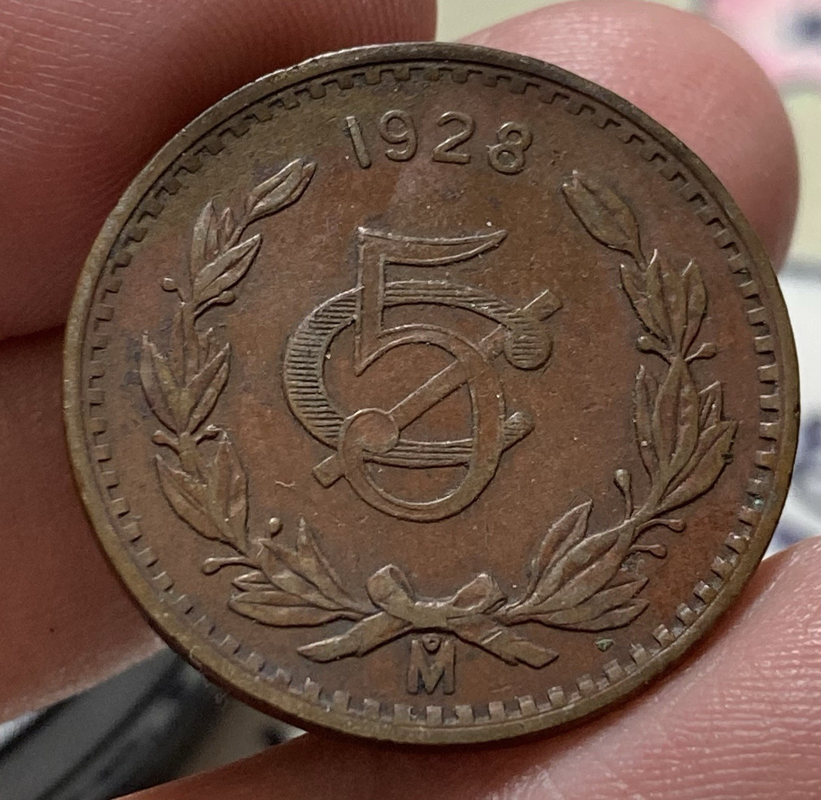MEXICO KM422 5 Centavos 1928 Nice Grade