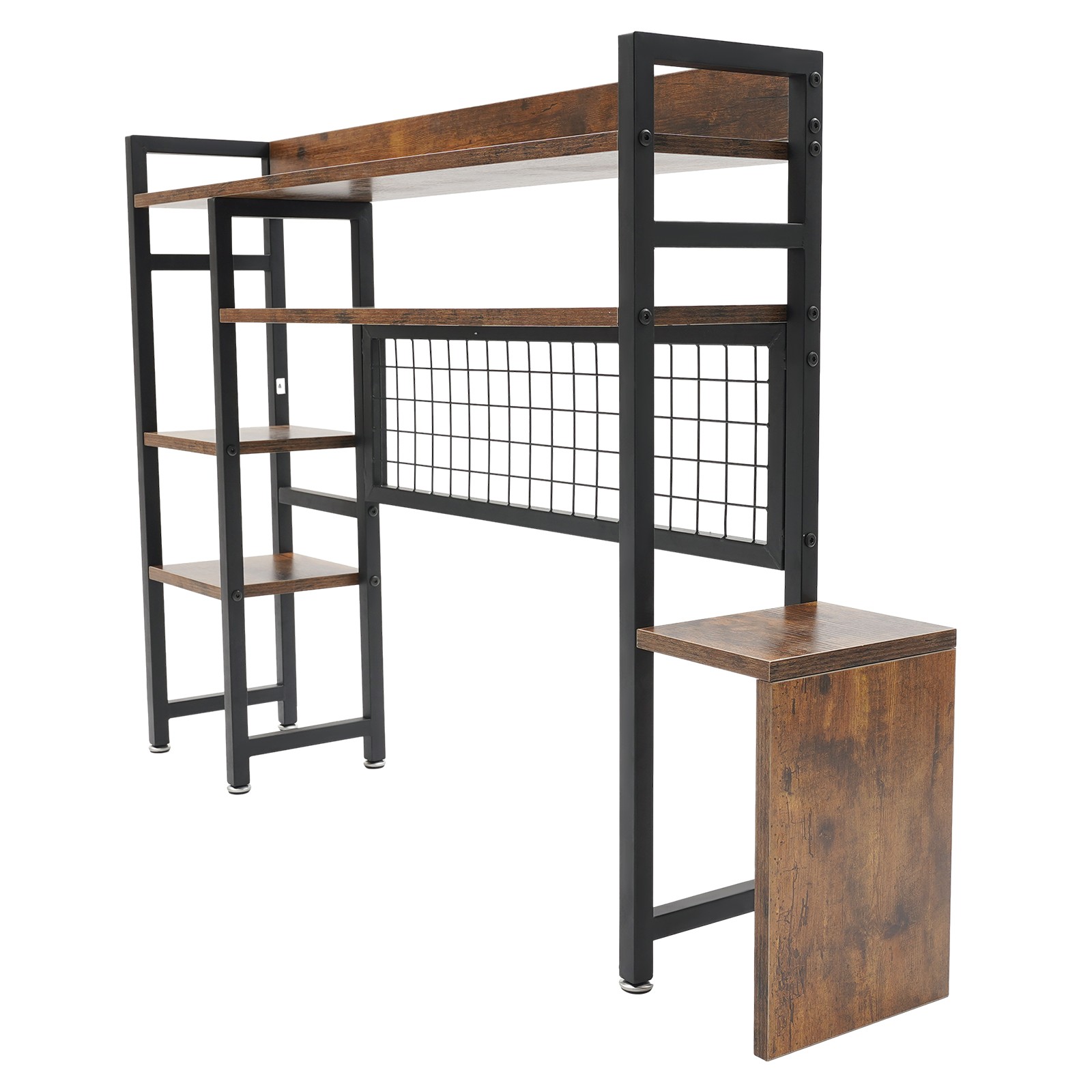 Rustic Desktop Bookshelf Multipurpose Countertop Display Shelf for Office Home