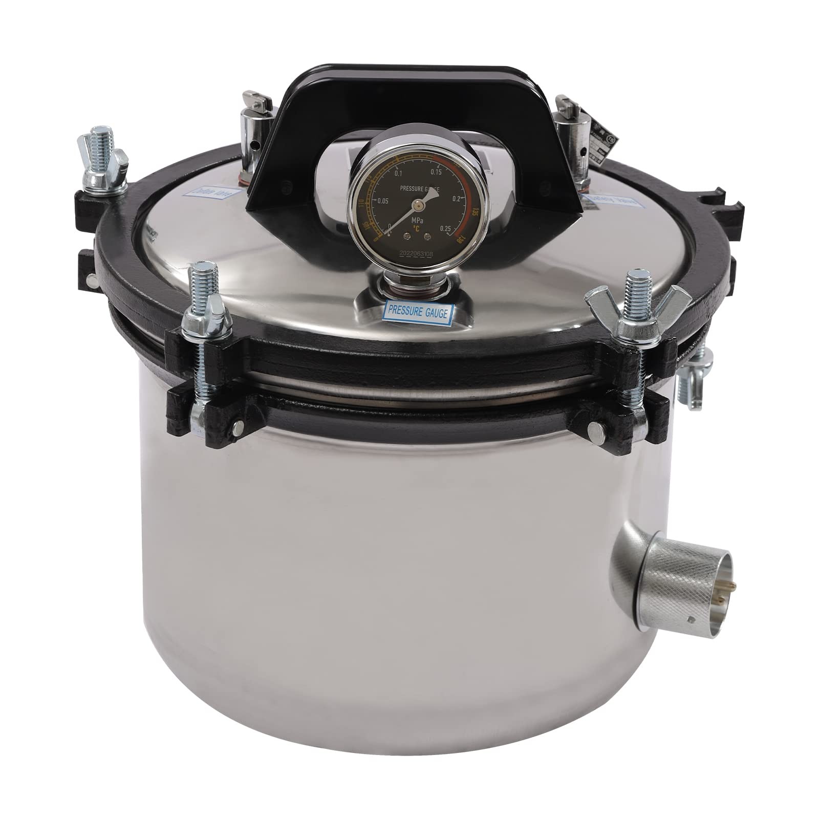 8L Portable Lab Dental Steam Autoclave Sterilizer Stainless Steel High Pressure