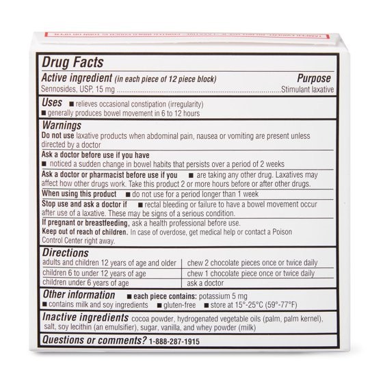 Equate Regular Strength Chocolate Laxative, 15 mg, 24 Pieces (3 Pack - 72 Total)
