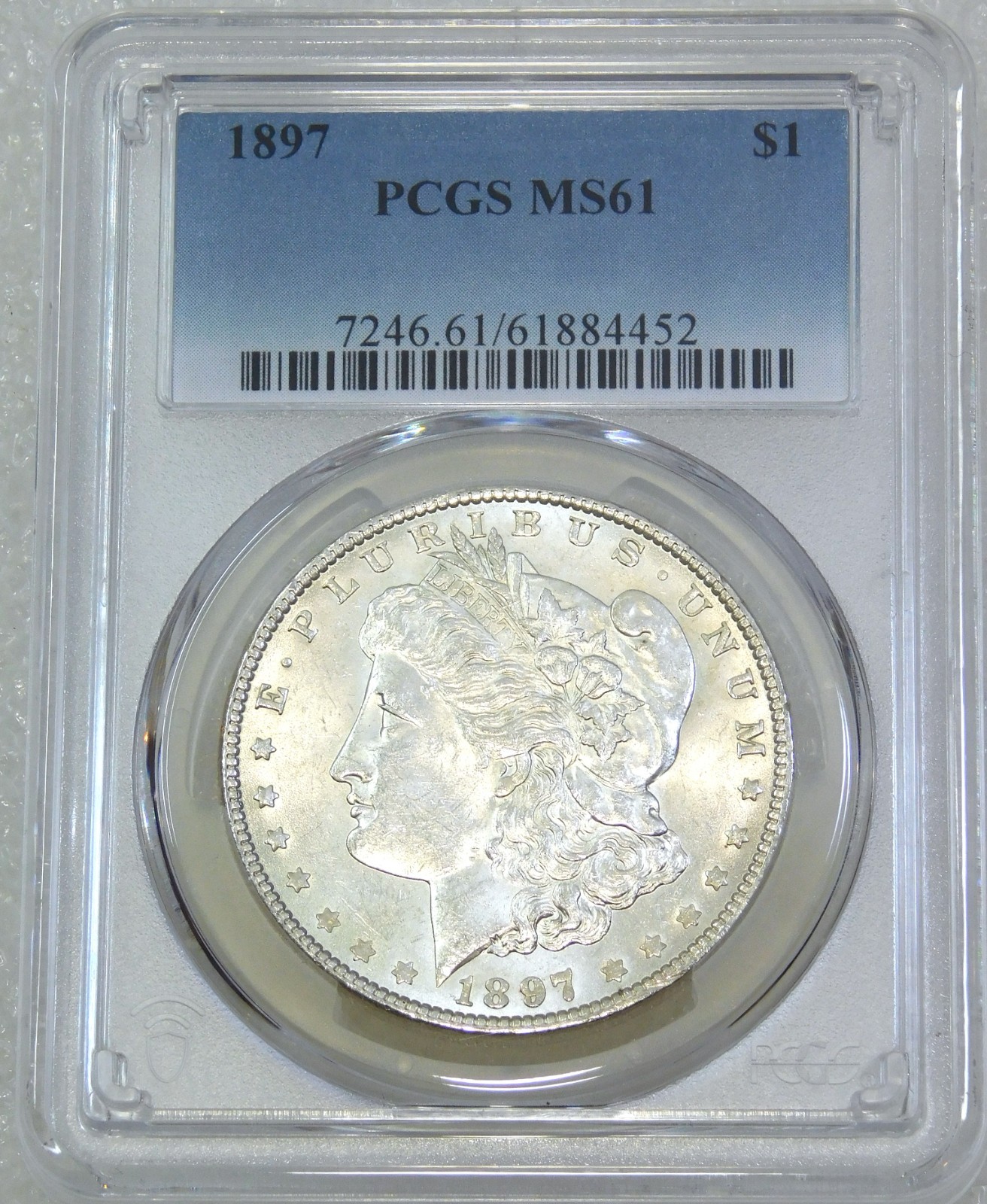 1897 P Morgan Silver Dollar PCGS MS61 Frosty White PQ New Holder #L375B