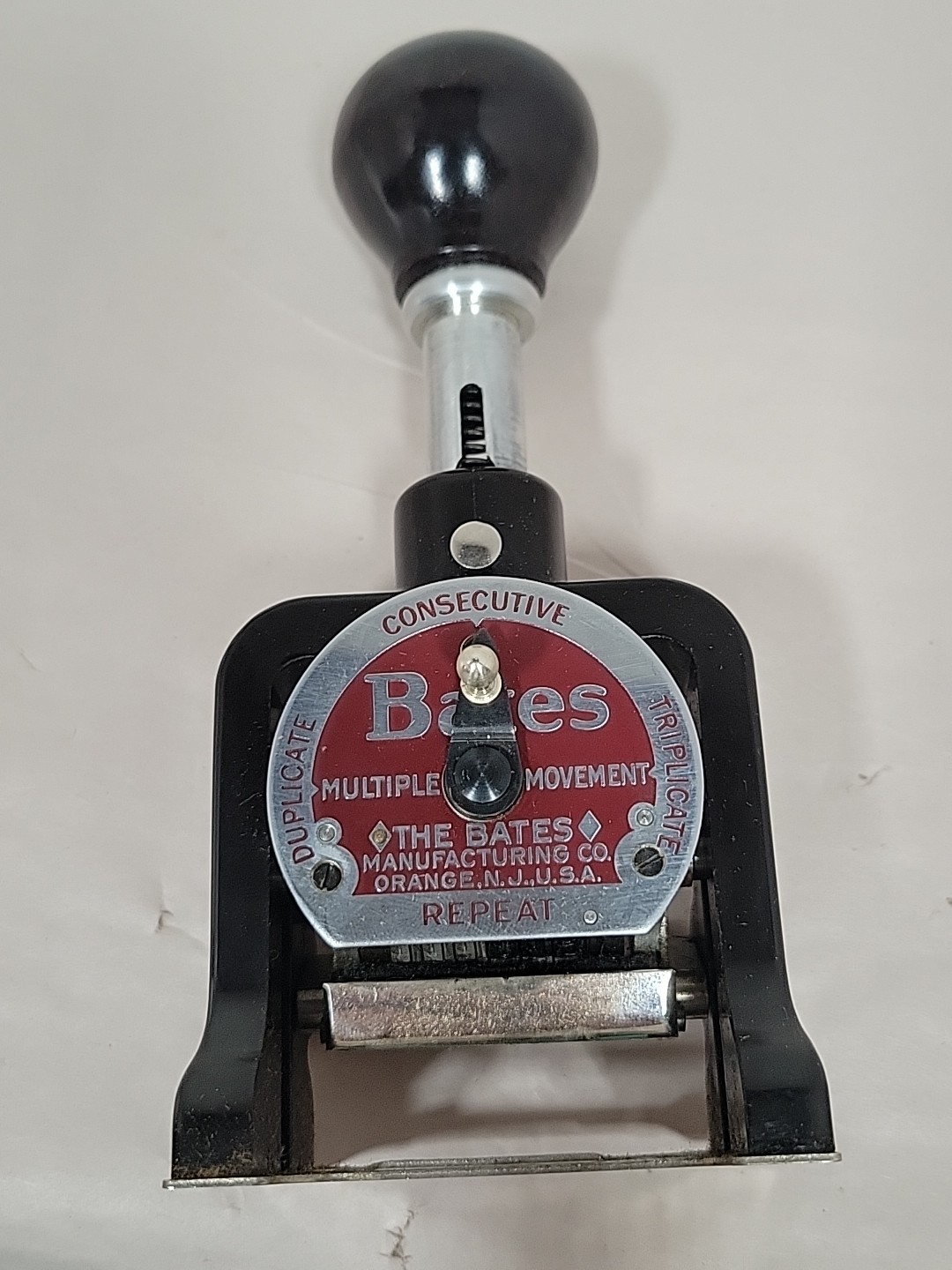Vintage Bates Manufacturing Co/Bates Numbering Machine 6 E W/box