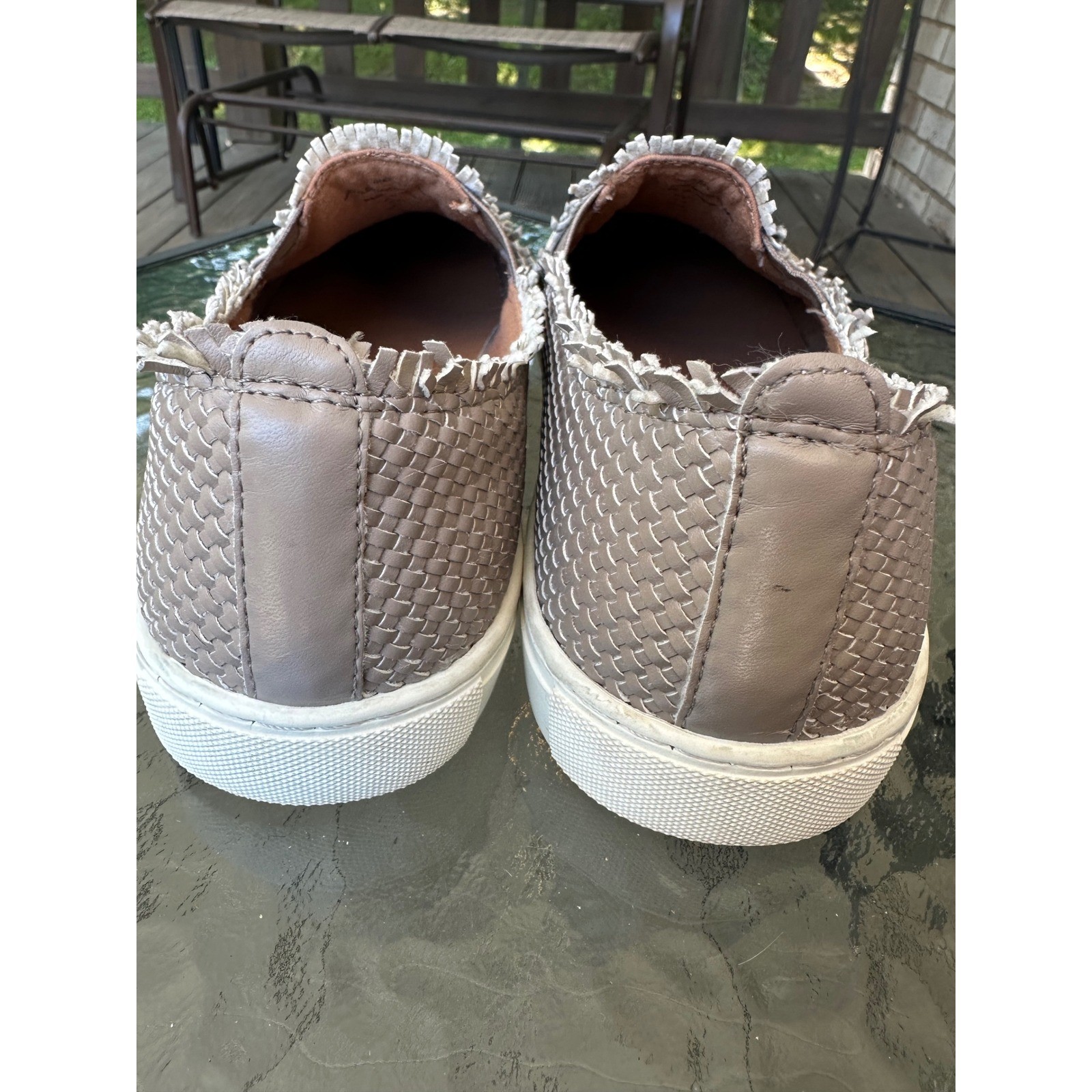 Indigo Rd. Woven Slip On Sneakers Casual Frayed Trim Shoes Woman's Size 9.5M
