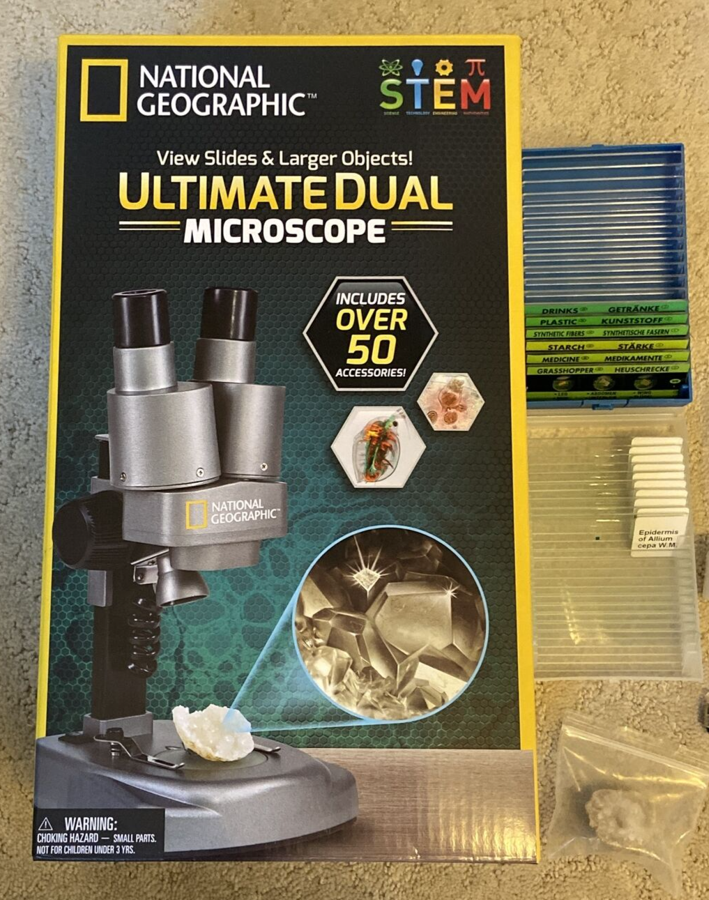 NATIONAL GEOGRAPHIC Ultimate Dual Microscope 50+ Accessories and extra slides