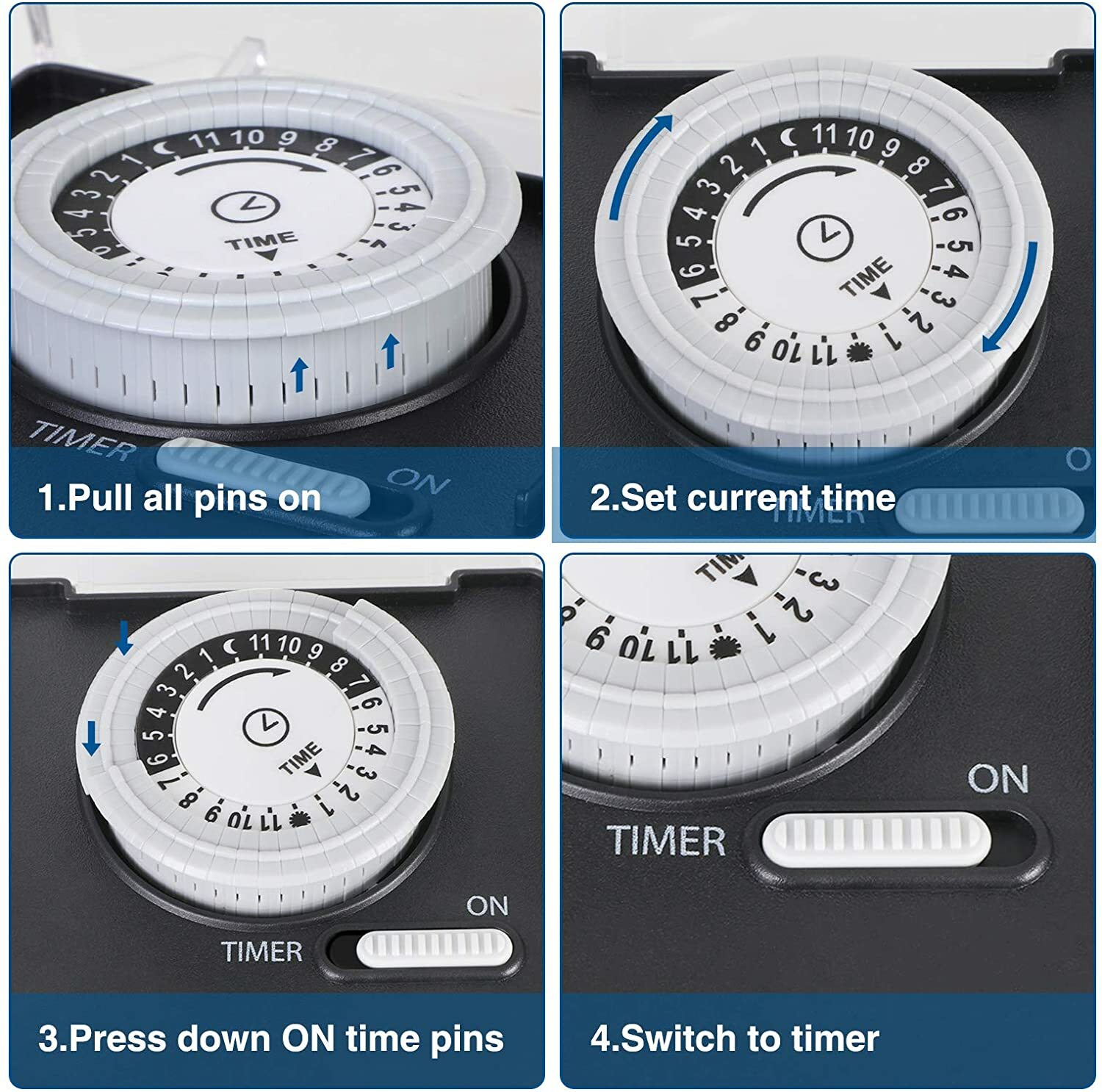 DEWENWILS Outdoor Electrical Outlet Timer Switch Plug in Waterproof Light Timer
