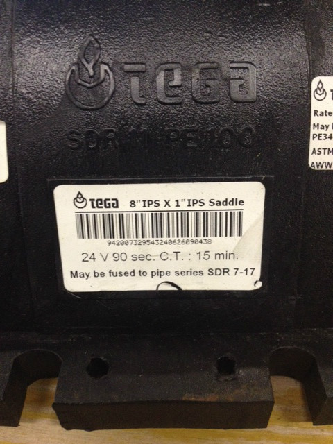 TEGA Branch Saddle SERIES SDR11 8" IPS x 1" IPS