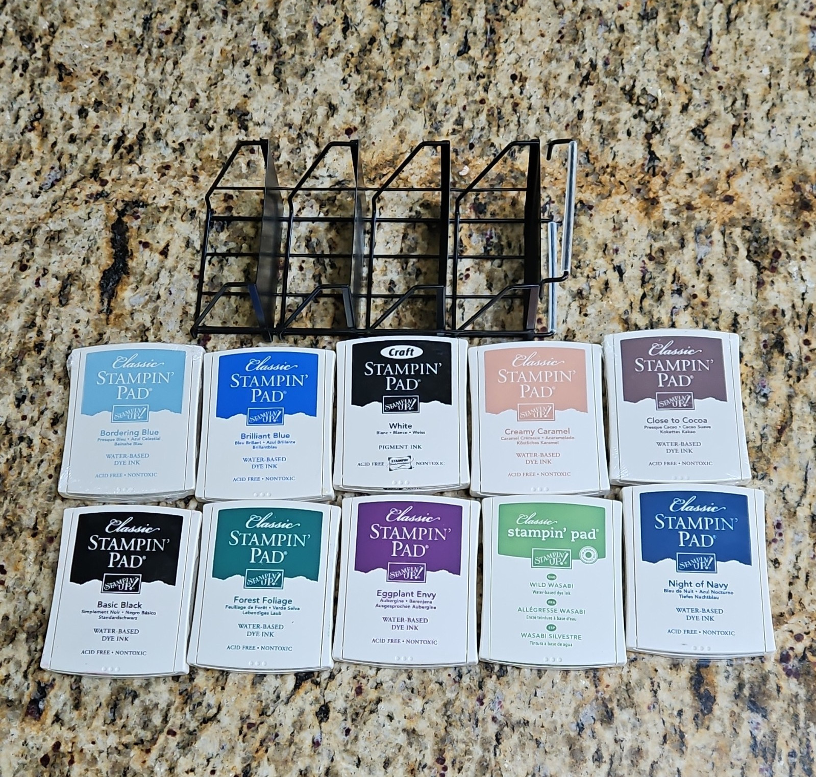 Stampin' Up! Classic Stampin' Pad Ink Pads Lot of 10 Assorted Colors + Holder