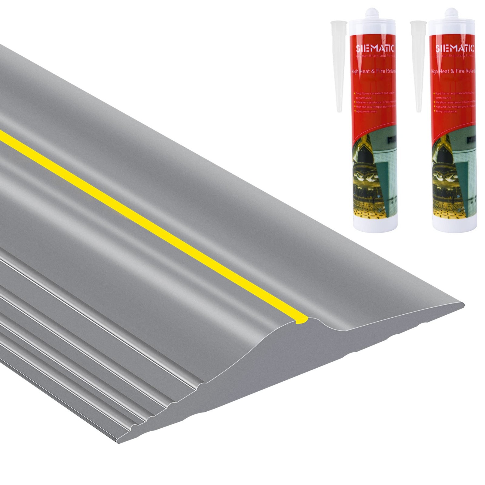 20Ft/6M Universal Garage Threshold Seal Strip with 300ml Black Adhesives, Gar...