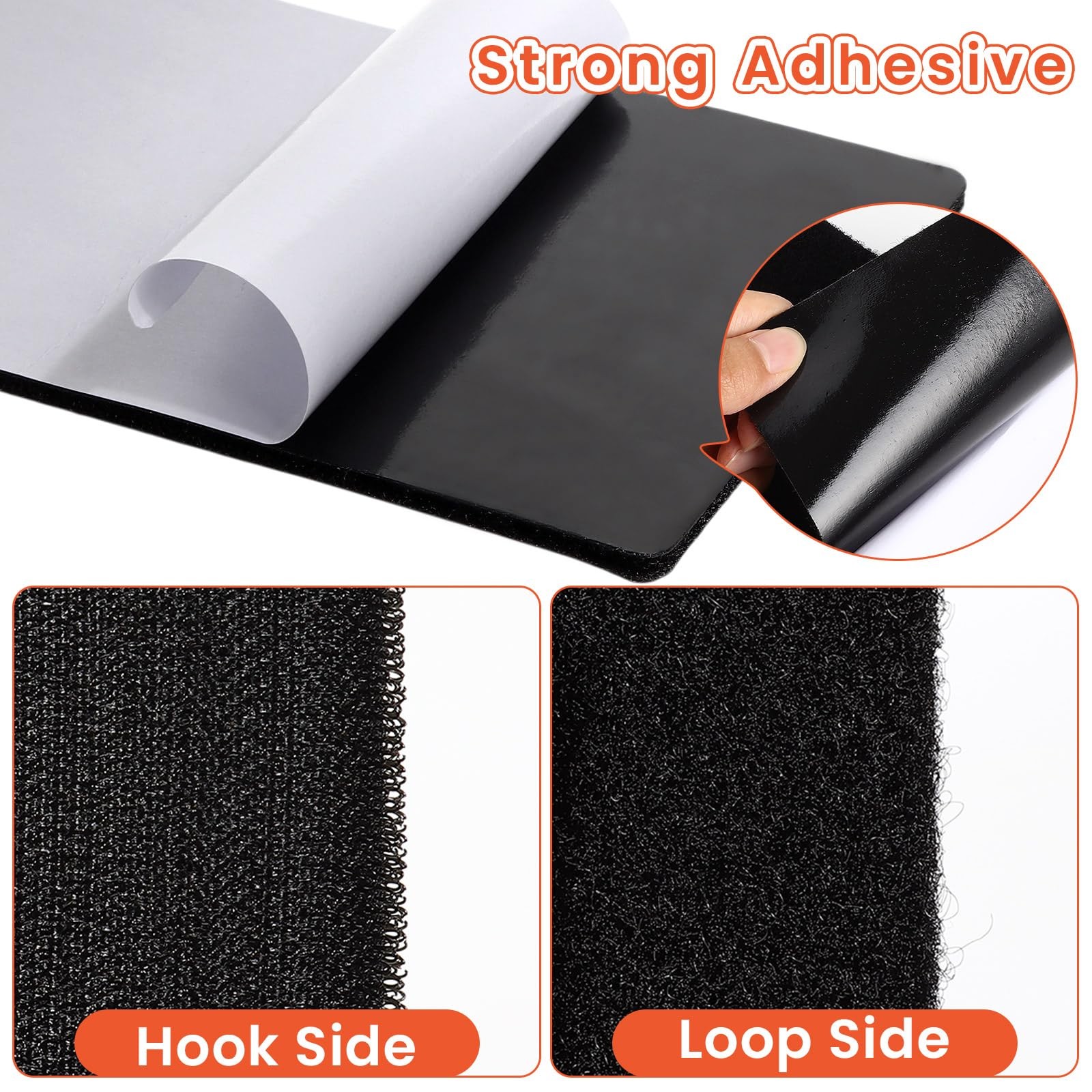6 Pairs Hook and Loop Tape 4x6 Inch Double Sided Fastener for Patching Sewing