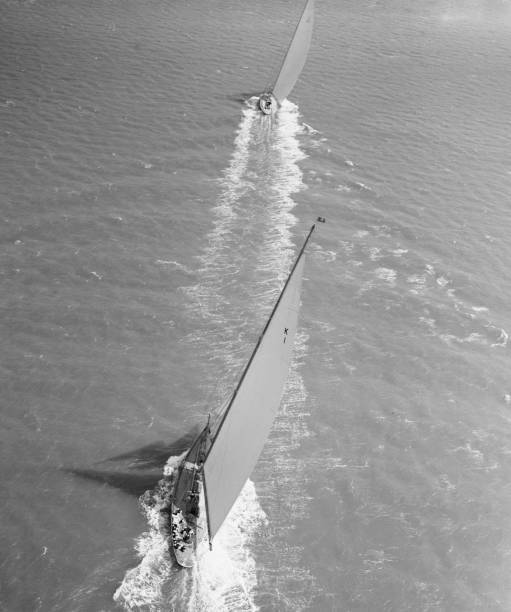 A J Class Yacht Racing At Cowes 1934 Old Aviation Photo