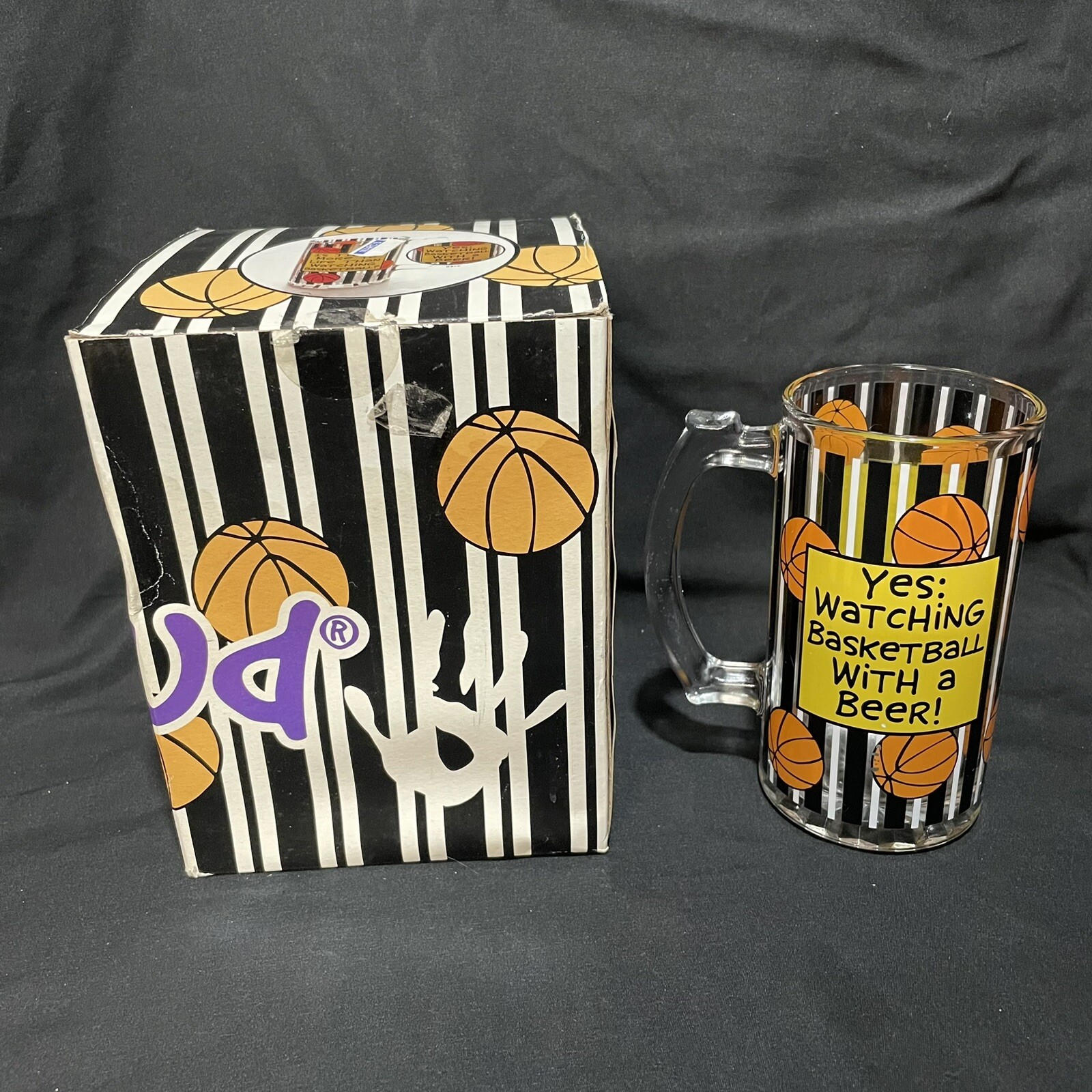 Our Name Is Mud Watching Basketball Beer Drinking Mug Glass Brand New 2010