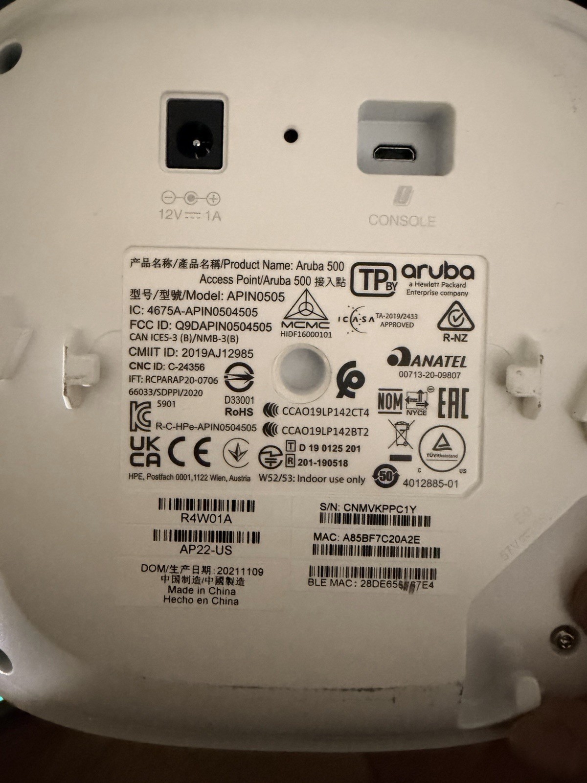 Aruba - APIN0505 - Network Access Point