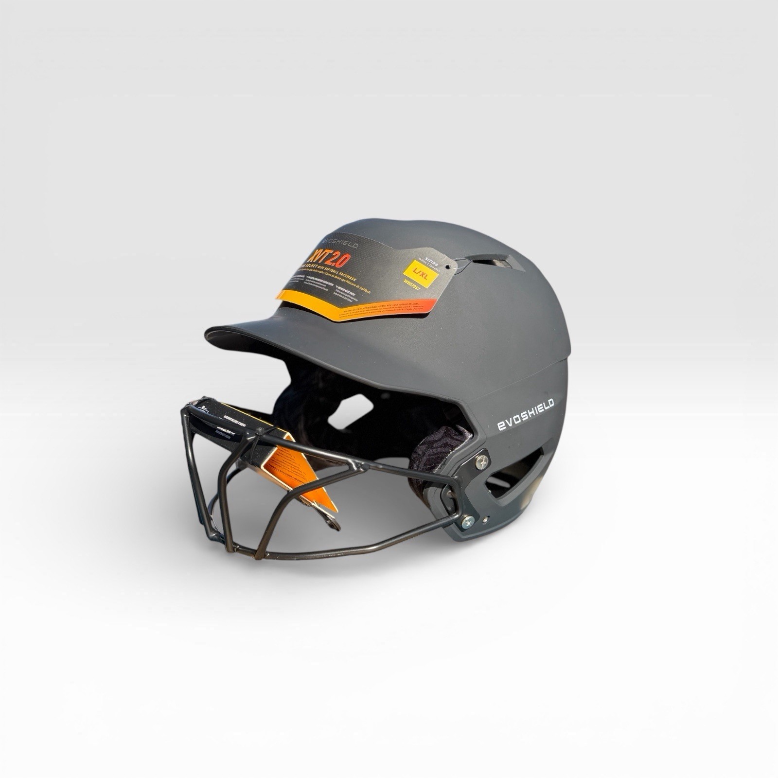 EvoShield XVT 2.0 Batting Helmet w/ Face Mask L/XL Matte Black Softball Baseball