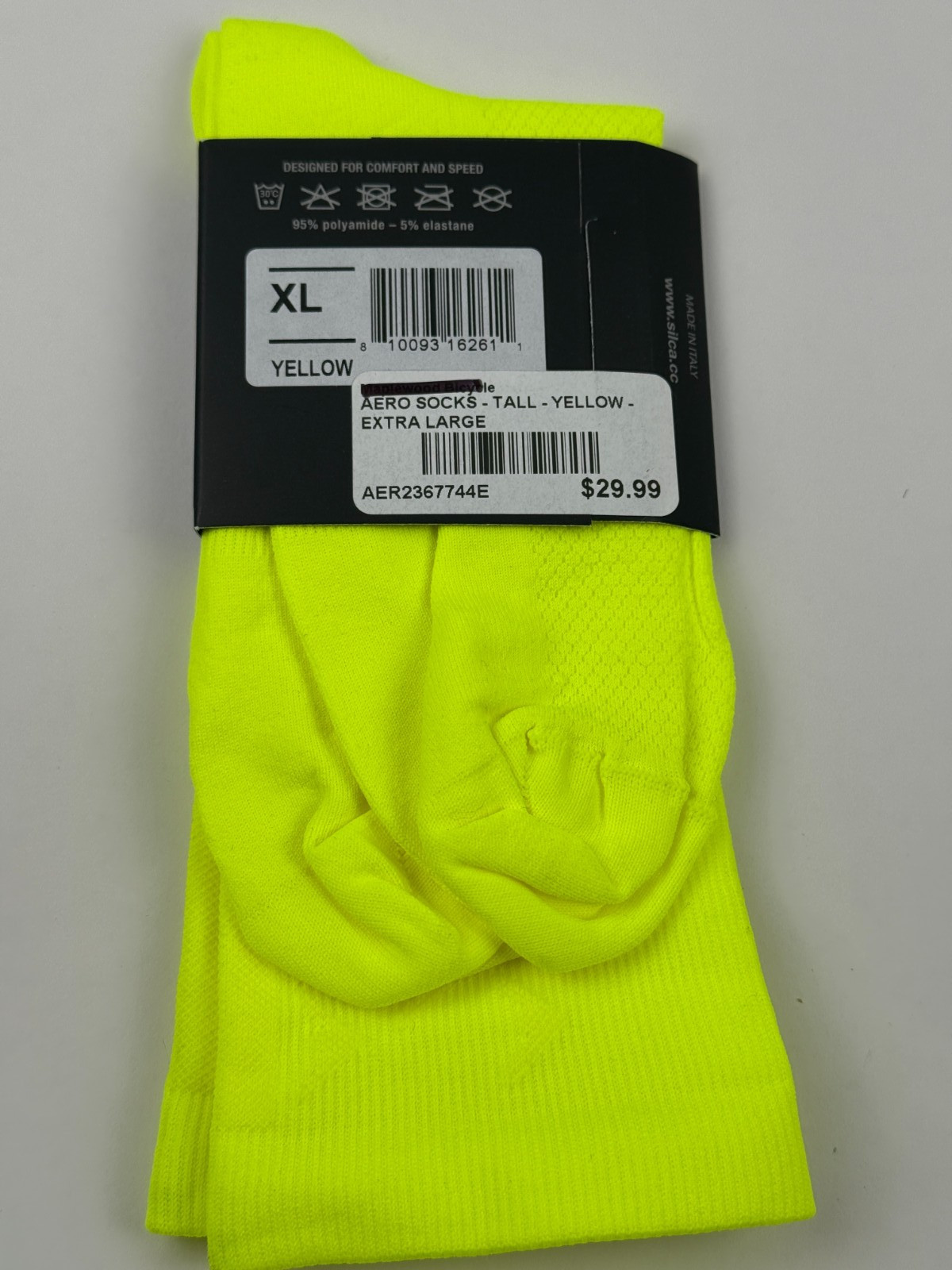 Silca Aero Tall Socks SIZE XL Yellow