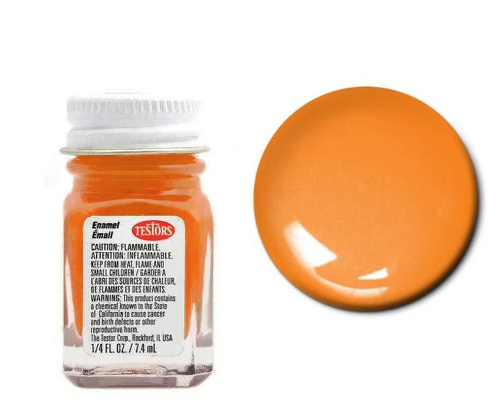 Testors 1127 Enamel Gloss Orange 1/4 oz