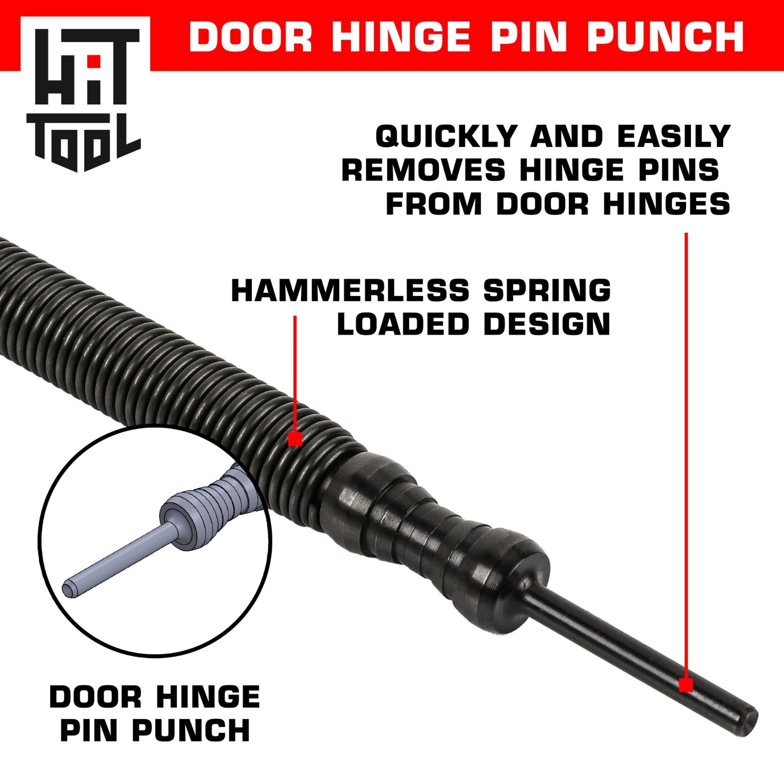 HIT Tool Door Hinge Punch & Brass Hammer Combination Hammerless Spring Tool