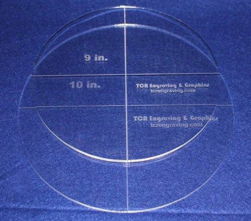 Circle Template 2 Piece Set.  9 and 10 Inches - Clear 1/4 Inch Thick