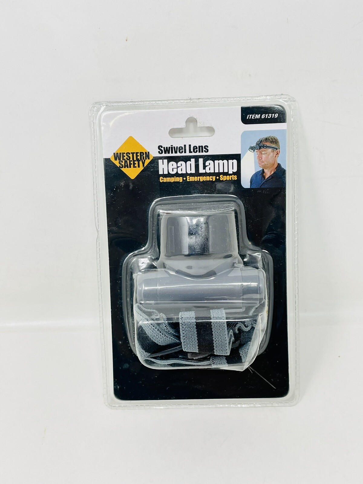 Western Safety Swivel Lens Head Lamp Batteries Included Black & Gray Sealed