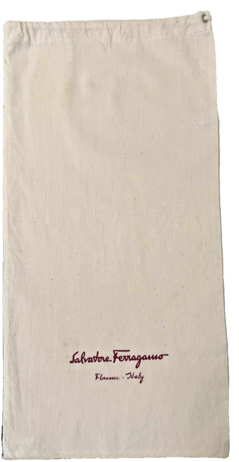 Salvatore Ferragamo Dust Bag Beige Travel Storage Drawstring Pouch 8x16 Italy ❤️