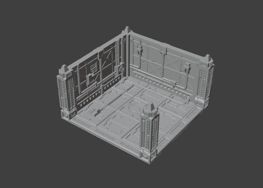 Square Building Section | Grimdark Scenery 40k Necromunda [Txarli Factory]
