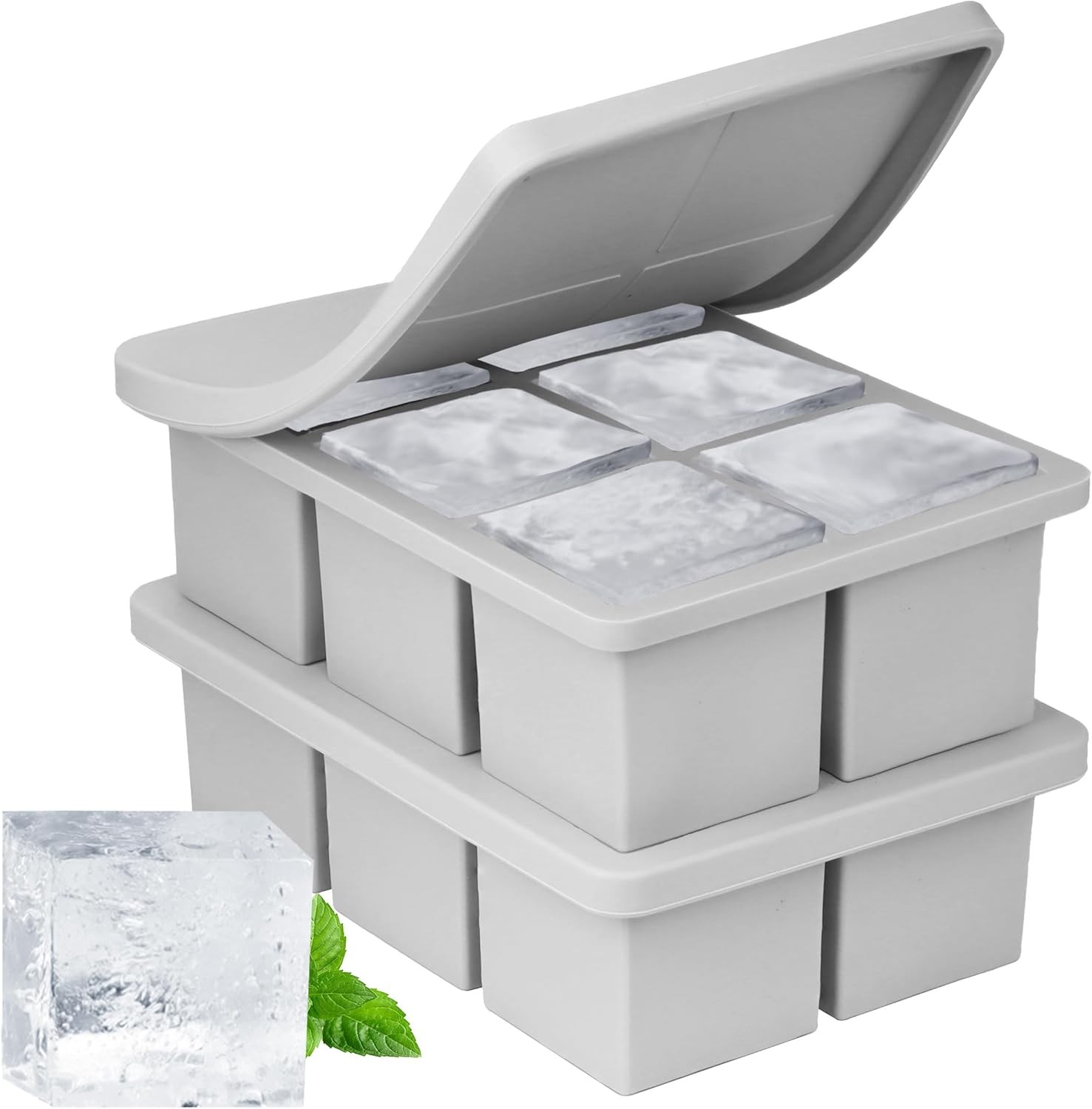 Silicone Ice Cube Tray, Lar Ice Cube s for Whiskey, 2-Inch Big
