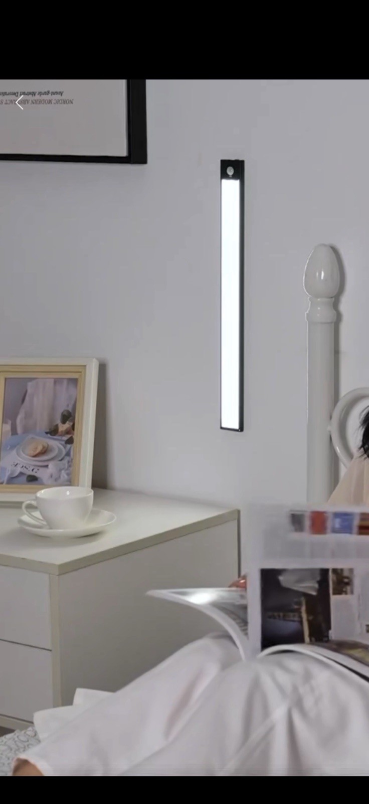 USB Motion Sensor LED Light Under Cabinet Closet Kitchen Magnetic Lamp