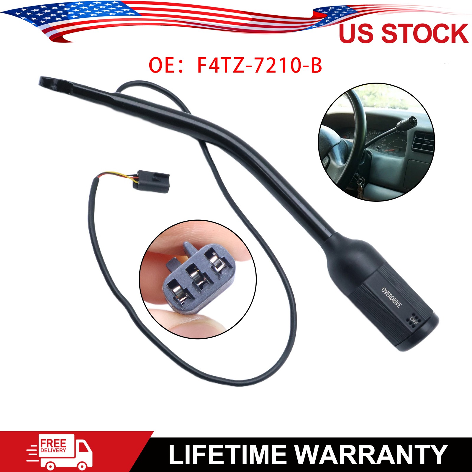 Gear Shift Shifter Lever For Ford F150 F250 F350 1992-1997 F4TZ-7210-B With OD