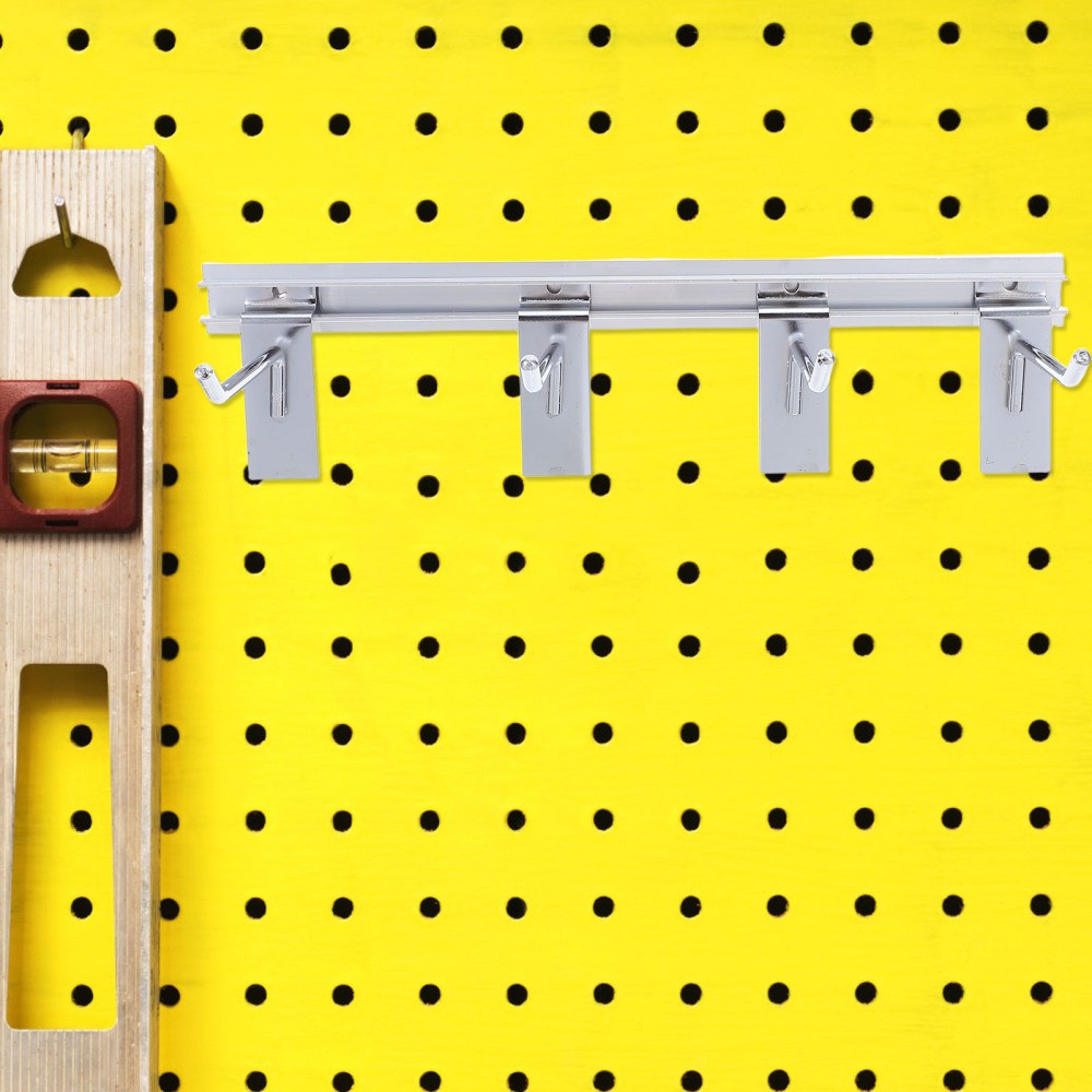 1 Set Durable Metal Pegboard Hooks Silver for Wall Mounted Storage Rack Decor