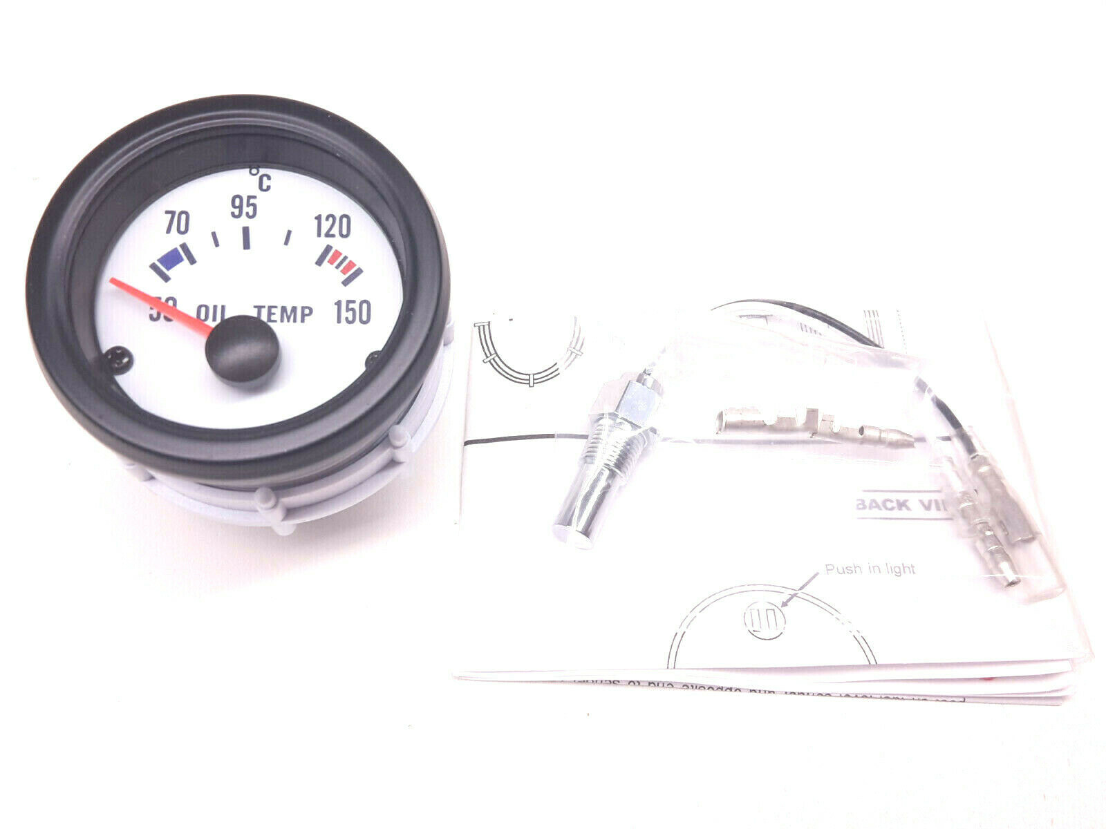 RSR oil temperature gauge set white LED GREEN 52mm retro sender oil gauge turbo 16V