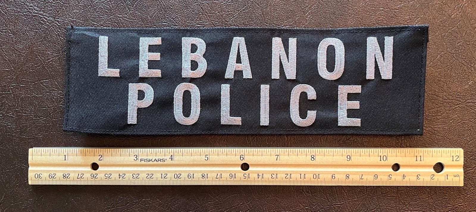 LEBANON POLICE (LARGE 10" X 3") HOOK LOOP COLLECTIBLE EMBROIDERED PATCH