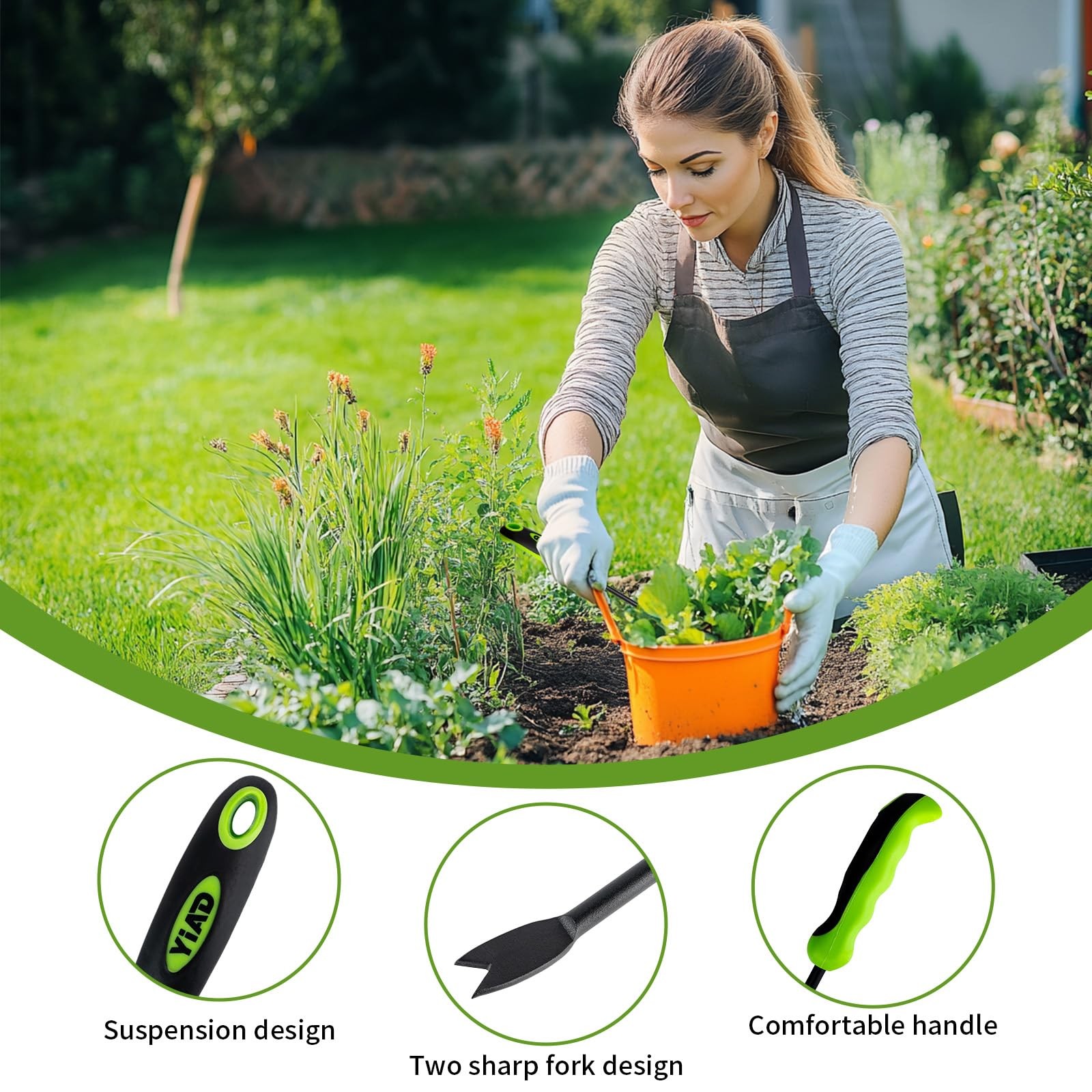YIAD DRAGON HORSE Dandelion Weed Puller Tool, Tool with green