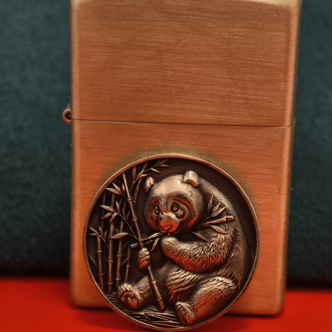 Panda Round Brass Label Kerosene Lighter Label Price excludes lighter