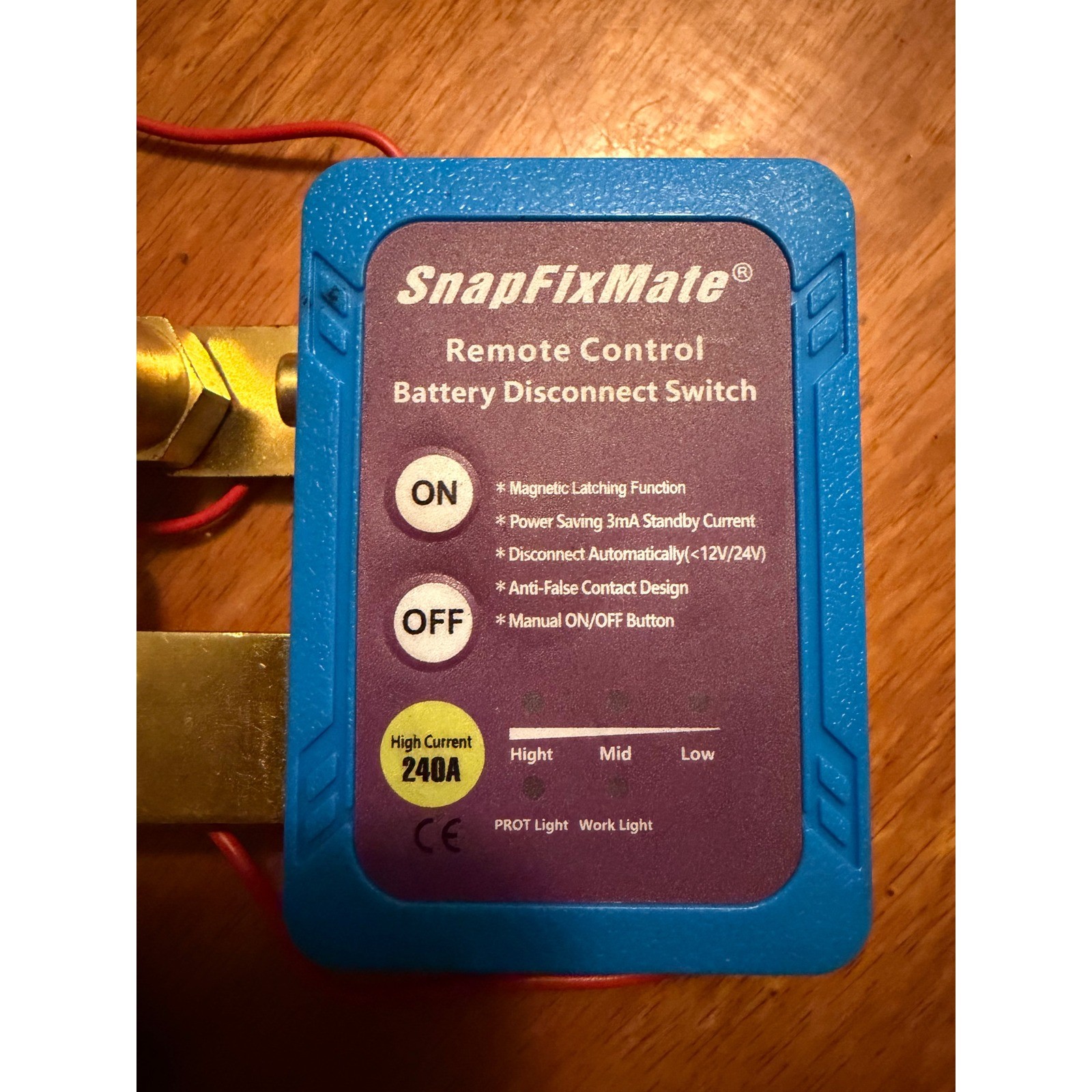 SnapFixMate 240A Remote ControlBattery Disconnect Switch 12V 24V Wireless 2 Fobs