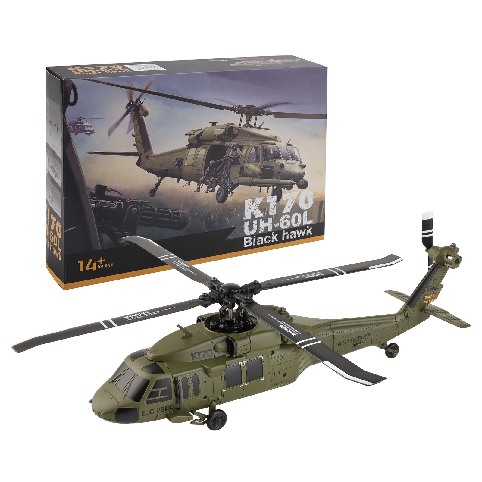 Wltoys K170 RC Helicopter UH-60L 4CH Brushless 6-Axis Gyro Aircraft Kid Toy R10