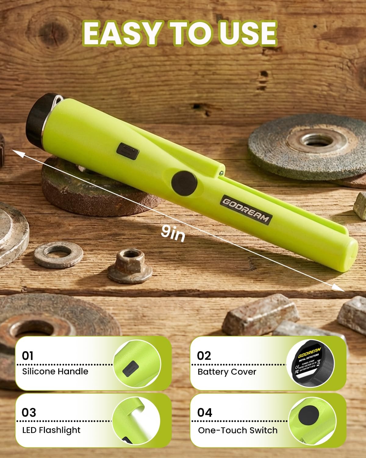 Metal Detector Pinpointer for Adults & - Waterproof Handheld Pin Pointer Wand...