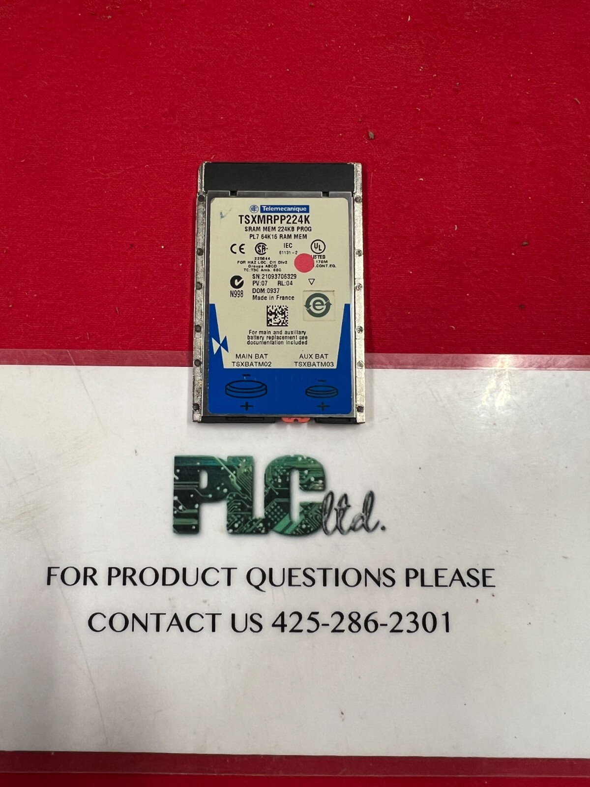 TSXMRPP224K Schneider Modicon SRam Memory Card Used TSX-MRPP-224K TSXMRPP224