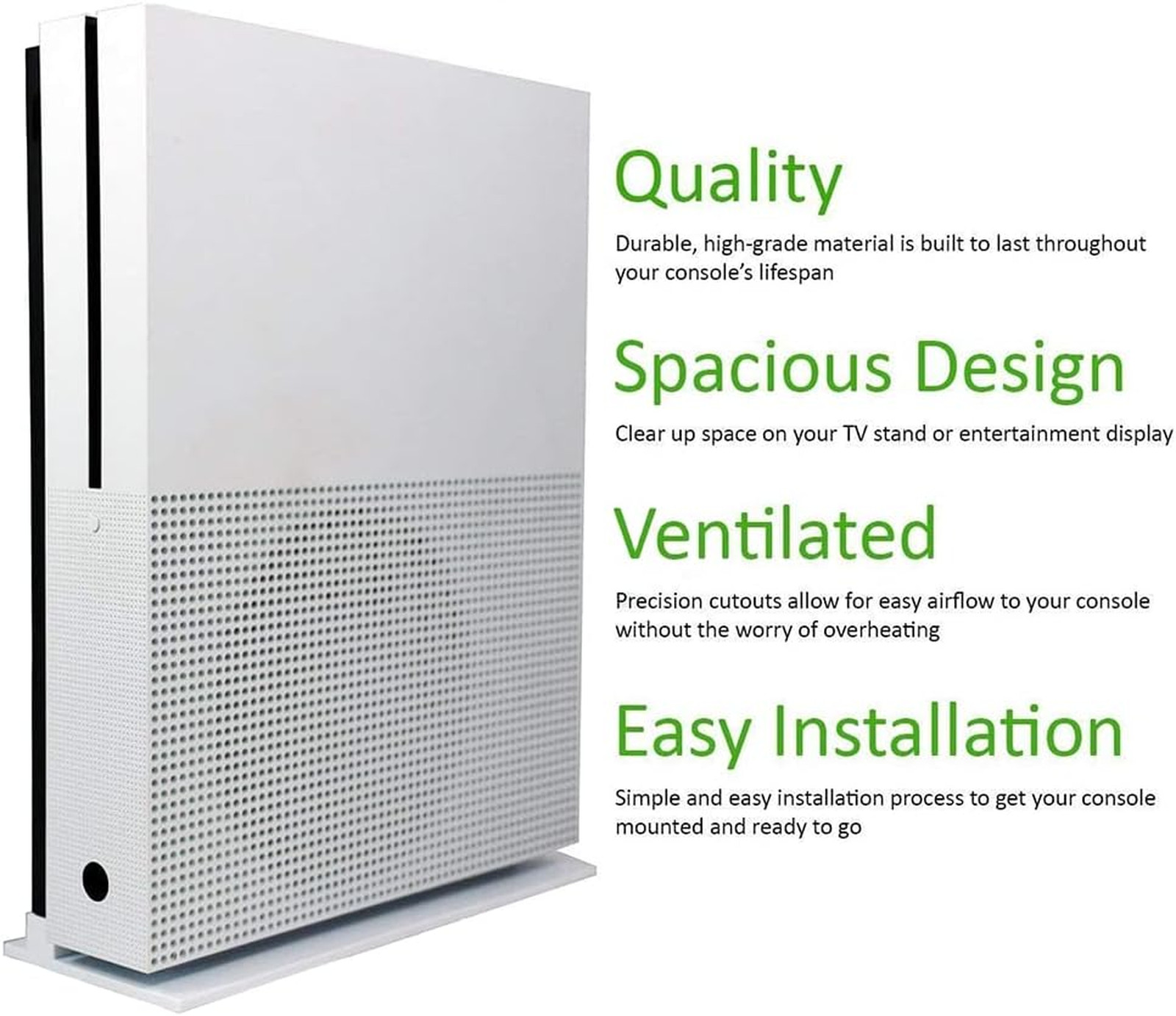 Vertical Stand for Xbox One S Console White Cooling Anti Slip Space Saving