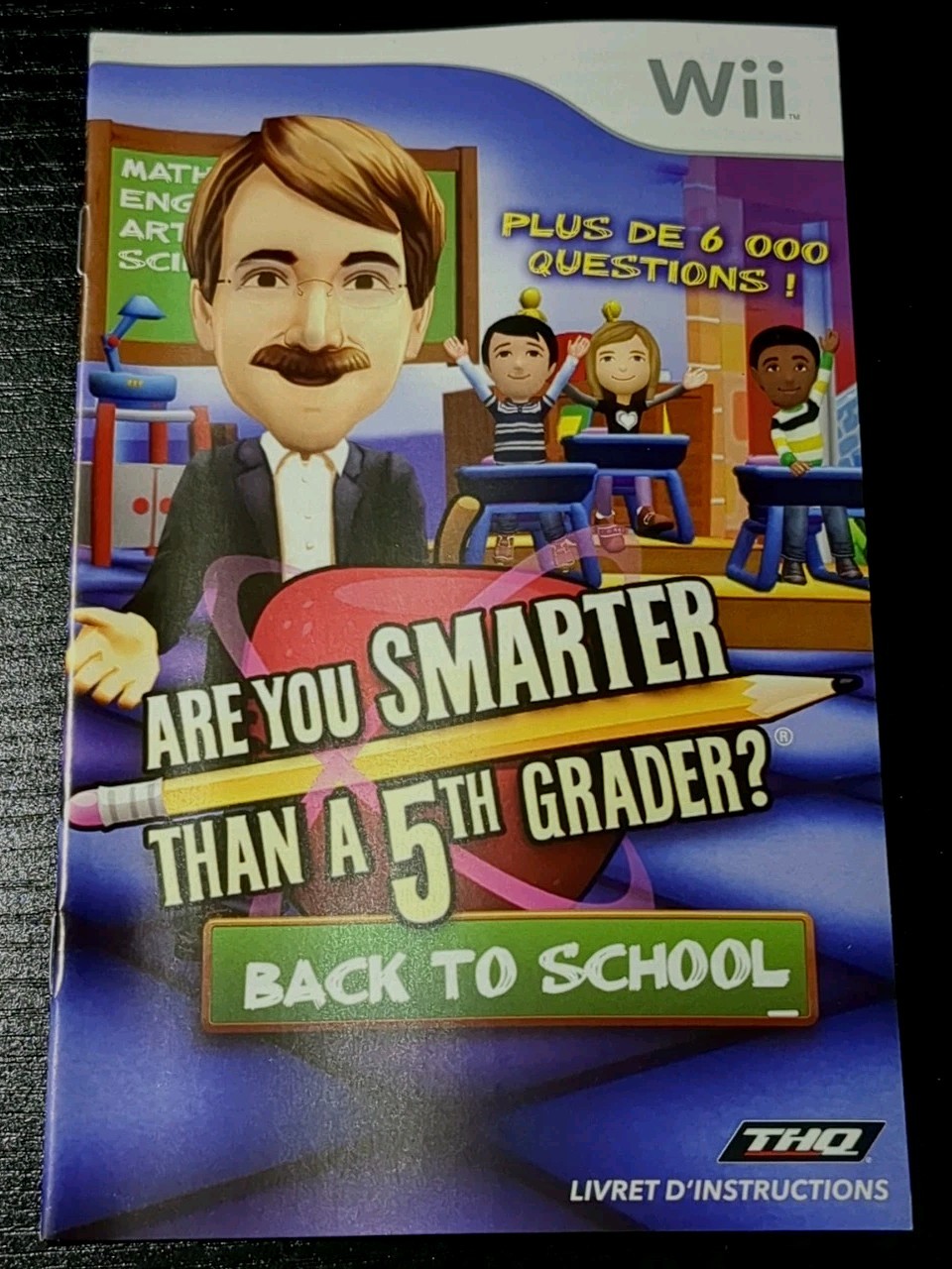 Smarter Than a 5th Grader Back School Wii Original Instruction Booklet Manual LN