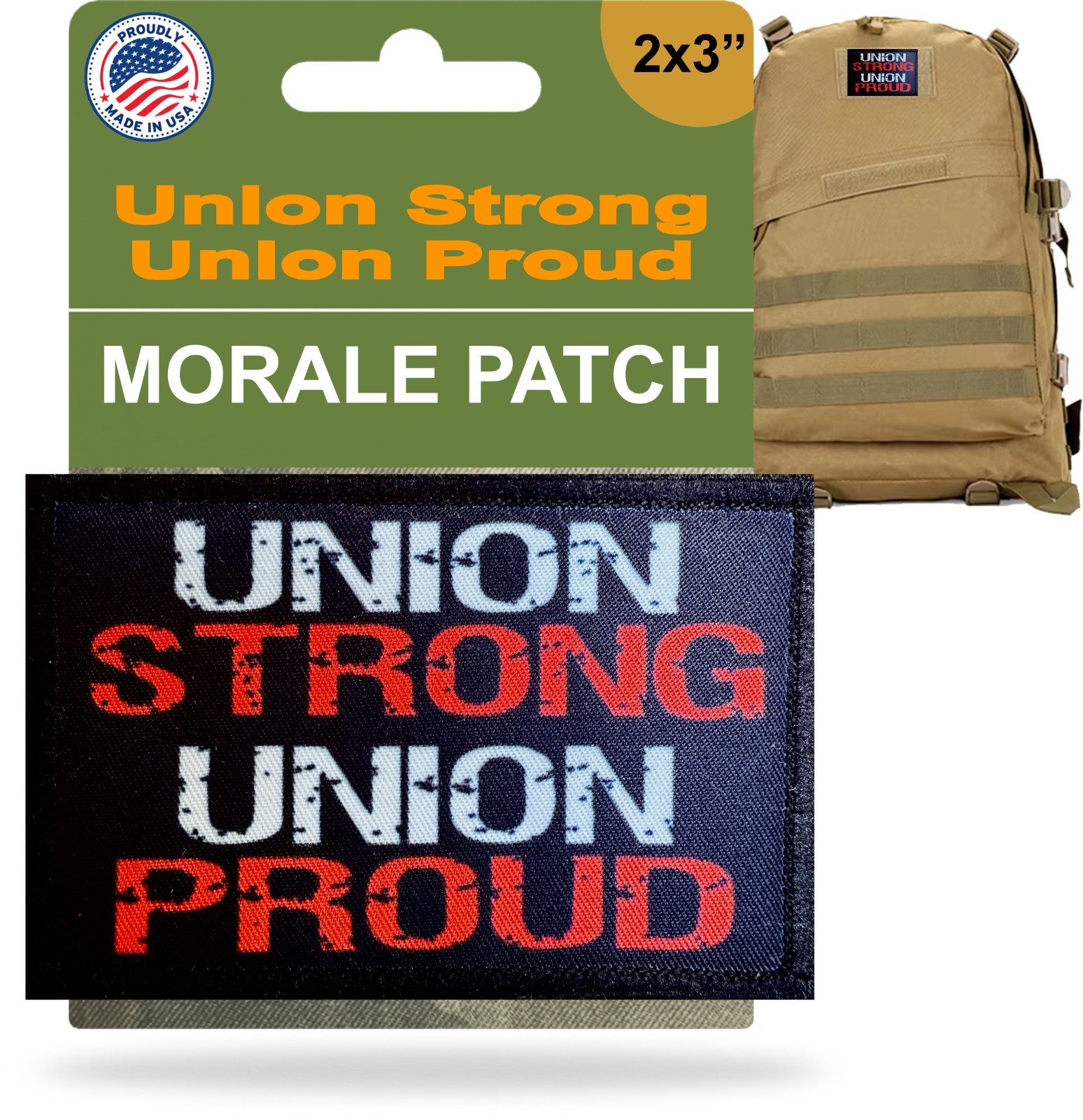 Union Strong Union Proud Morale Patch Tactical Army Military metal workers, hvac
