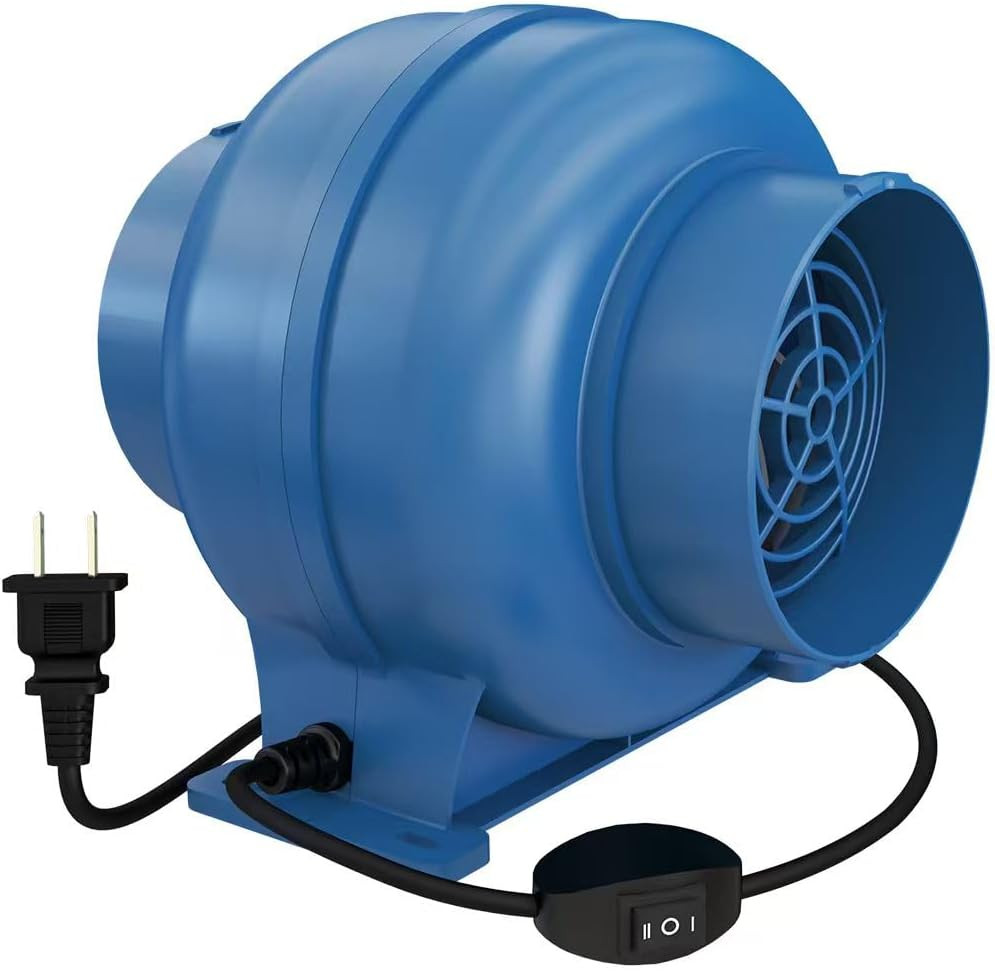 3.5 Inch 168 CFM Inline Duct Ventilation Fan with 2 Speed Controller, Air Vent B