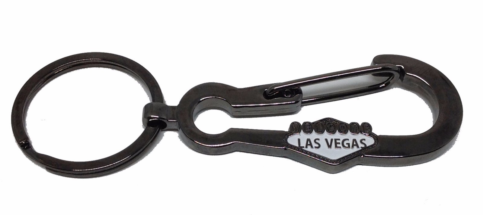Key Chain Welcome To Las Vegas Sign Clip Style Gunmetal Color NEW *