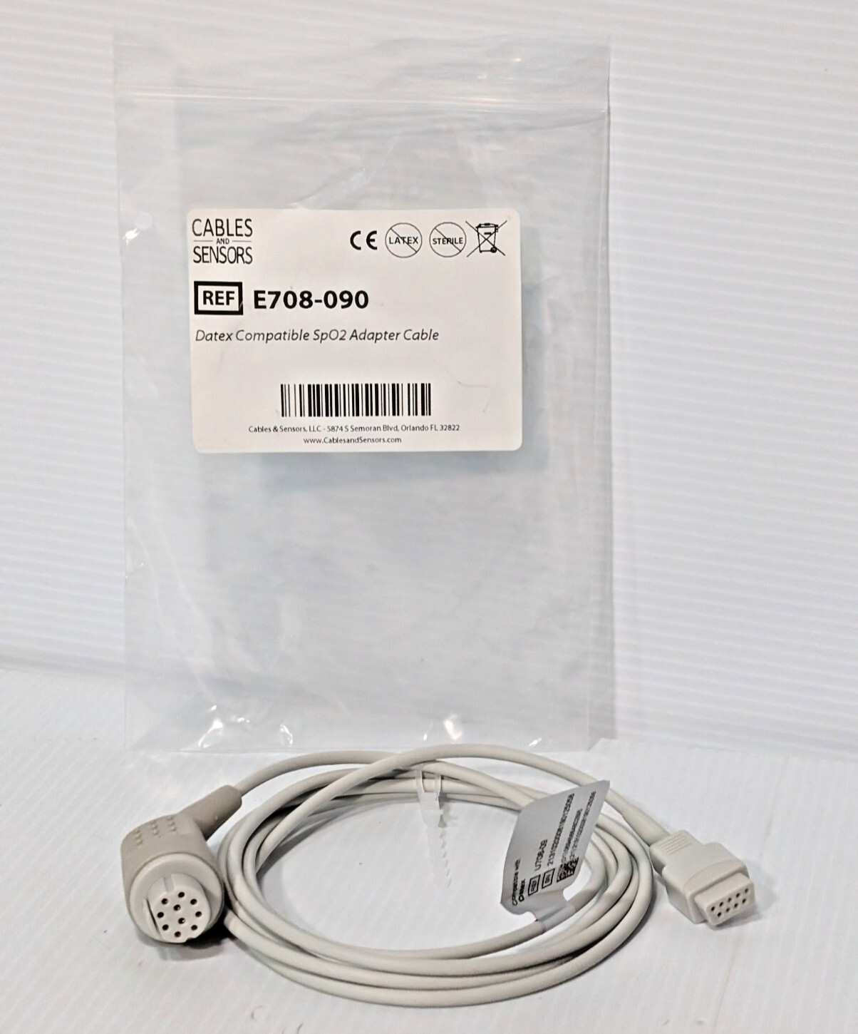 Cables and Sensors E708-090 Datex Compatible SpO2 Medical-Use Adapter Cable