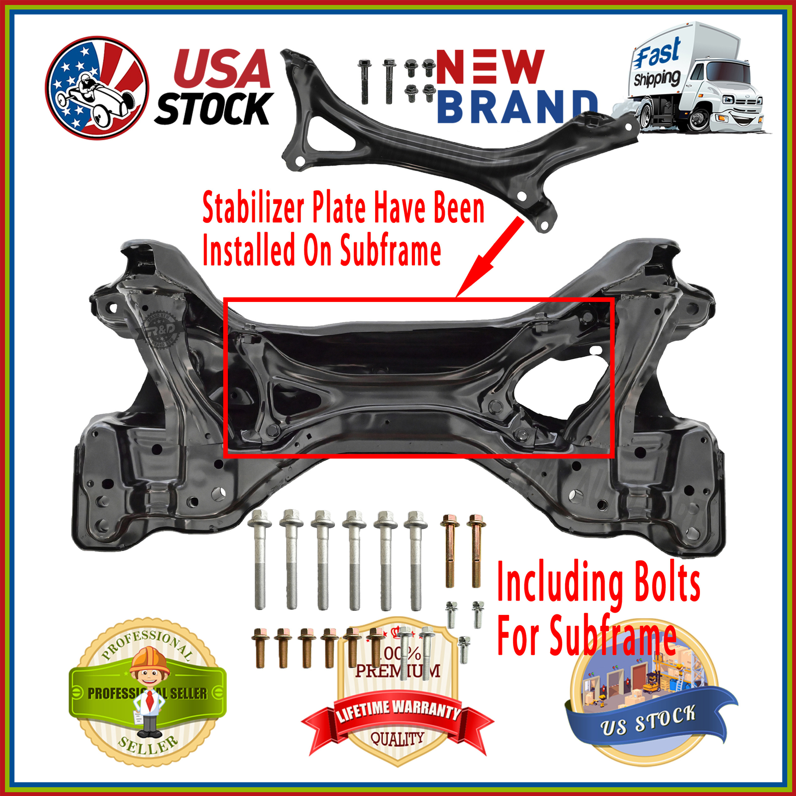 For 97-01 Honda CR-V Front Sub k Frame Crossmember Suspension Genuine W/Bolts