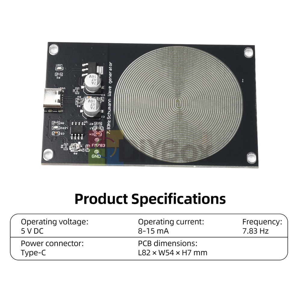DC 5V 7.83Hz Schumann Wave Generator Ultra Low Frequency Pulse Generator Type-C