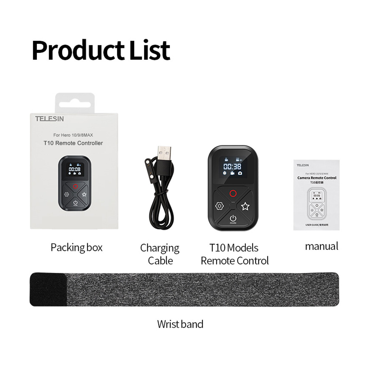 80M Smart Wireless Remote Control Camera Controller for GoPro 12/11/10/9/8/MAX~